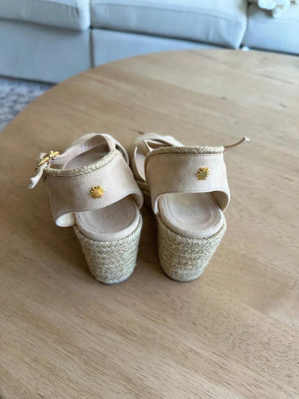 Stuart Weitzman Womens Mirela Suede Espadrille Wedge Sandals Tan